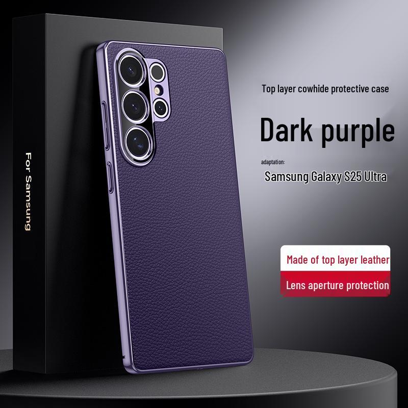 Оригинальный кожаный защитный чехол для Samsung Galaxy S25/S24 Ultra - Полное покрытие, Антиударная деловая обложка.