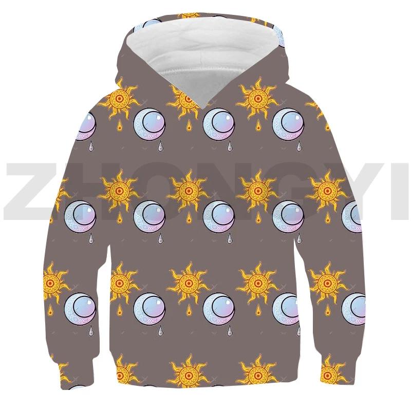 3D-печатная игра Fnaf Sundrop Moondrop аниме-толстовка с капюшоном для детей, уличная одежда для малышей, с длинным рукавом, свободные свитера для мальчиков, одежда