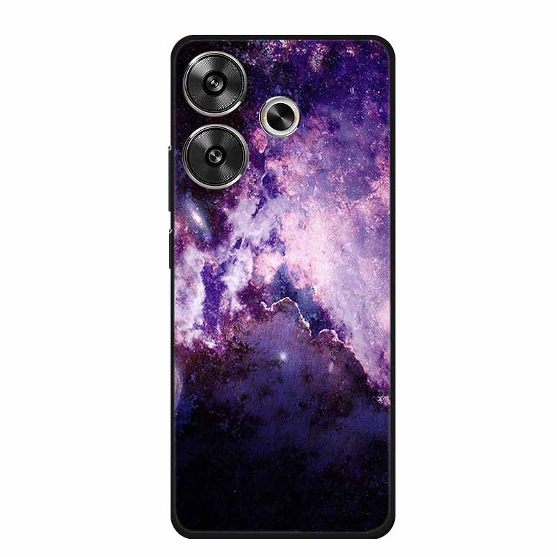 6.79" For Poco M6 4G Case POCOM6 Phone Cover Black Silicone Soft Back Cover Case For Xiaomi Poco M6 4G Case M 6 Protective Coque