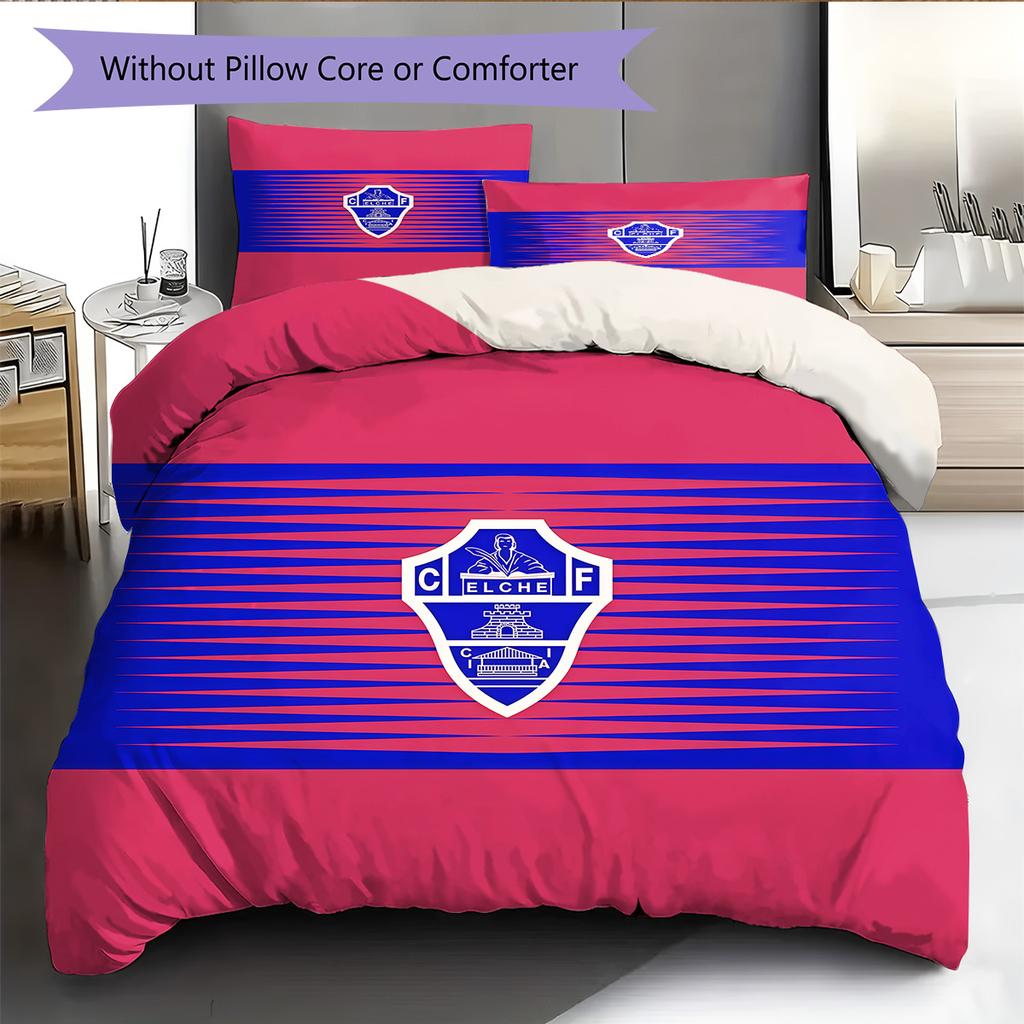 Elche Club de Fútbol Pattern Bedding Quilt Set Home Decoration Gift (1 * duvet cover + 2 * pillowcase without core)
