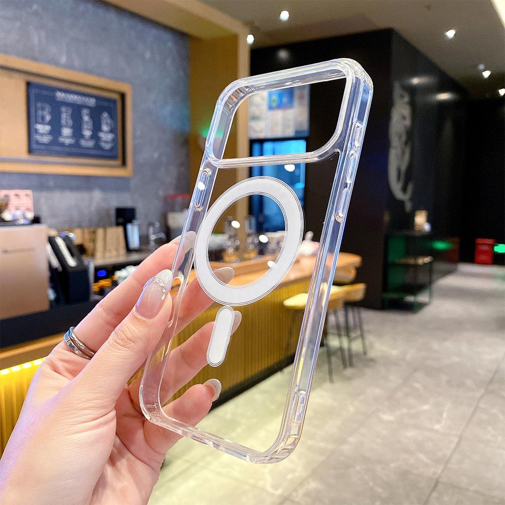 Новый для IPhone 17 Прозрачный чехол для мобильного телефона 2-в-1 Магнитная подставка-присоска для IPhone 17promax Чехол с магнитной присоской Прозрачный