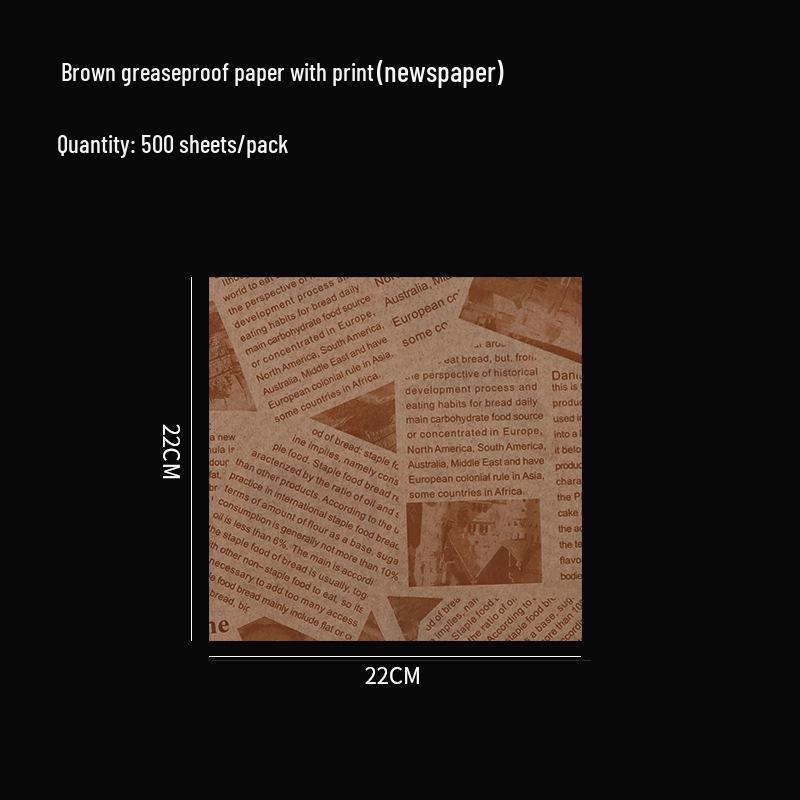 Oil-Proof Food-Grade Baking Paper: English Newspaper Design for Hamburgers and Placemat Use