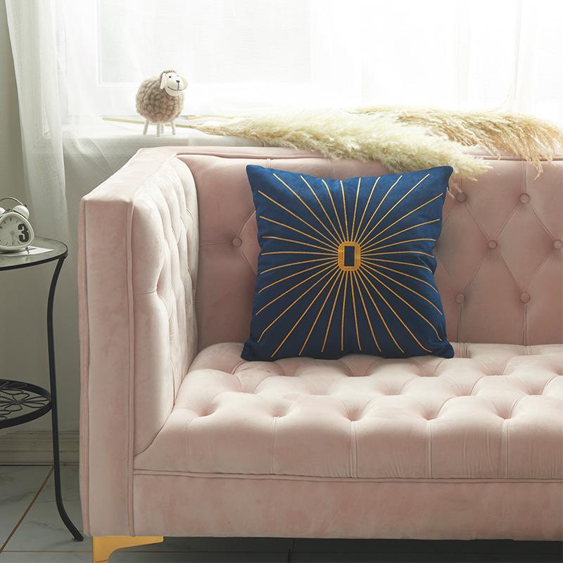 Бархатная наволочка с вышивкой золотой нитью, новый утолщенный стиль, домашняя плюшевая наволочка без наполнителя