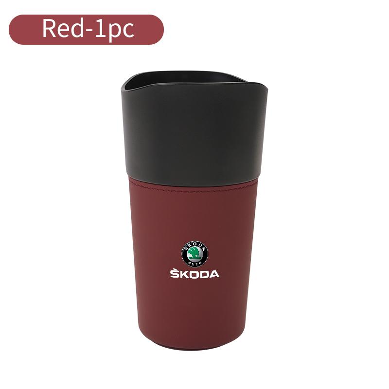 For Skoda Car Garbage Can Cup Holder Multifunctional Bottle Organizer Umbrella Storage Box Fabia Kamiq Superb MK3 VisionS Yeti OO999