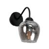 Black Wall Sconce with Graphite Glass Shade 15-233 Indi Grey