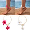 Summer Party Foot Chain Jewelry Snake Bone Design 6 Colors Alloy Anklet Flower Anklet Accessory For Casual Outings