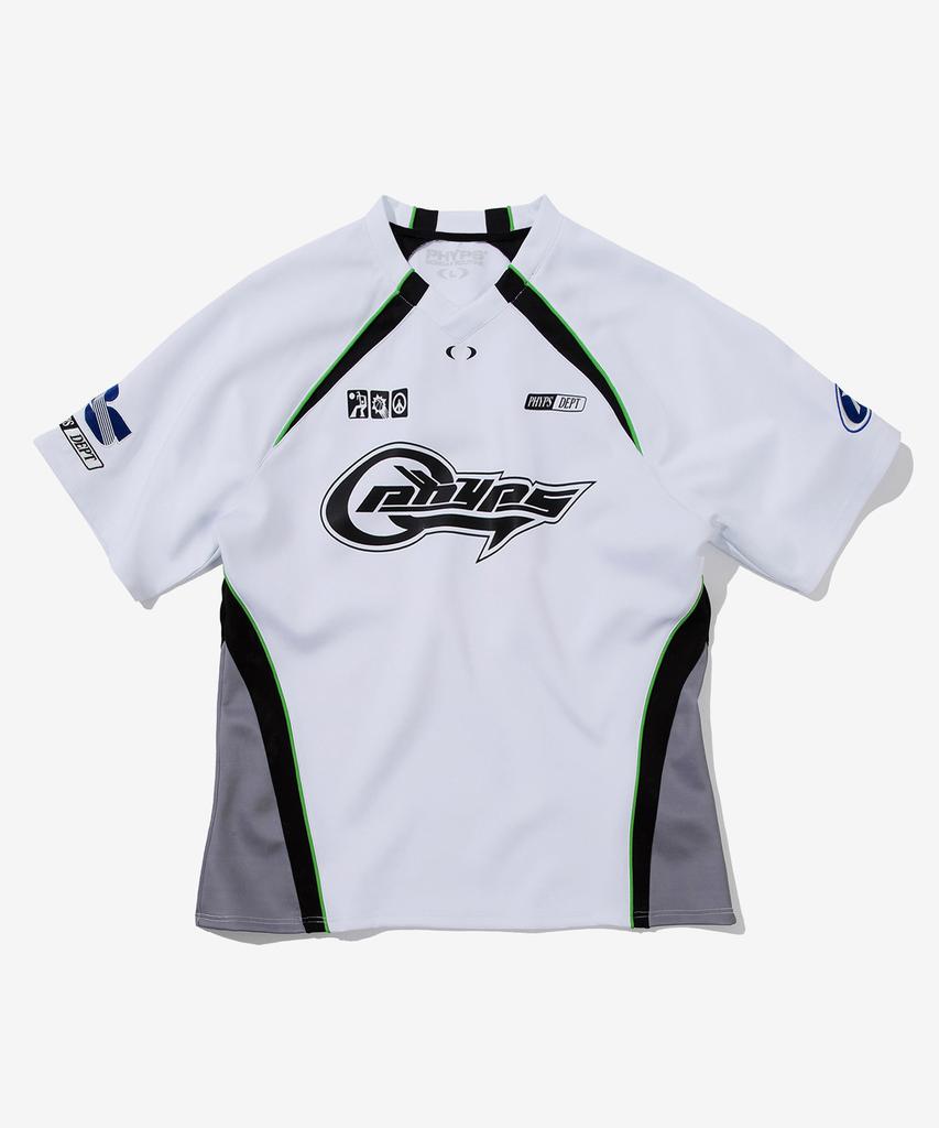 PHYSICAL DEPARTMENT Mesh Motorcycle Raglan Short Sleeve T-Shirt_White