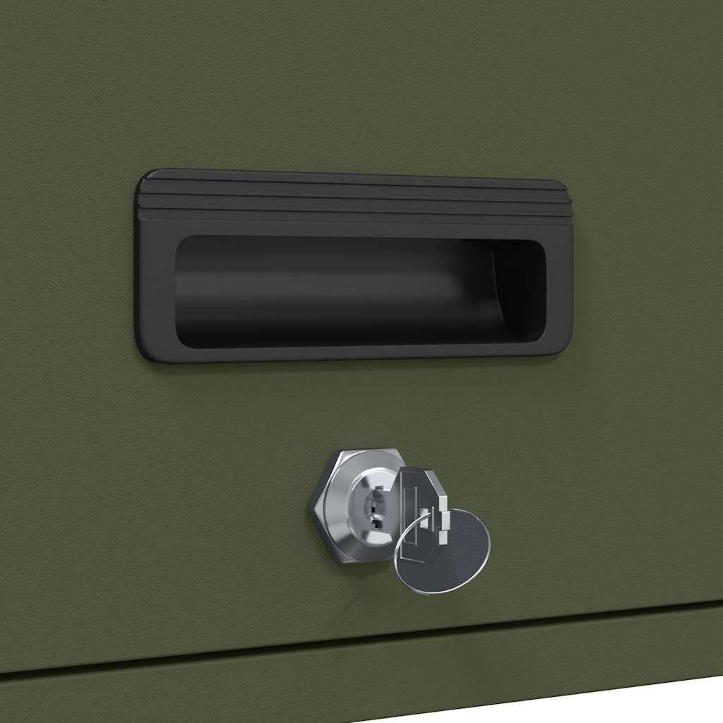 Wall Mounted Garage Cabinet with Gas Spring Door Olive Green