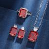 Autumn And Winter Jewelry High Carbon Diamond Ice Flower Cut Copper Inlaid With Chinese Red Sugar Cube Set 10 * 12-8 * 10