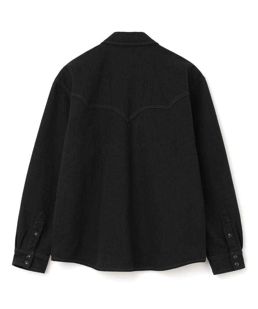 MILLO ARCHIVE Curved Pocket Cowboy Denim Shirt [Matte Black]