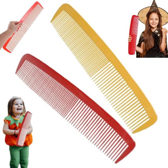 2Pcs Giant Comb Big Comb Prop Funny Huge Comb Jumbo Comb Prank Costume for Women And Men Halloween Party Favors