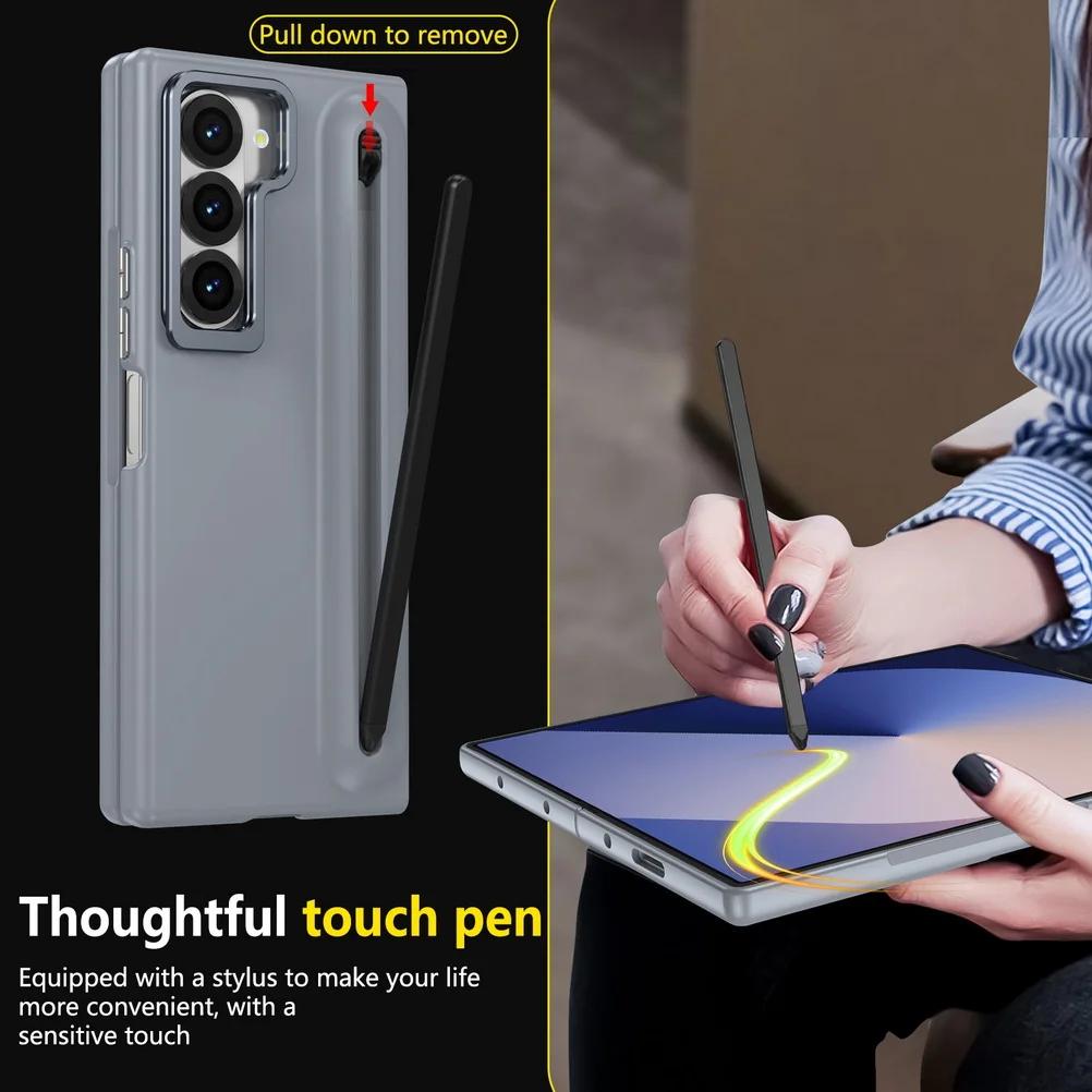 Оригинальный высококачественный чехол-кронштейн для объектива для Samsung Z Fold 7 6 5 4 3 со стилусом и защитной пленкой из закаленного стекла, противоударная защитная крышка