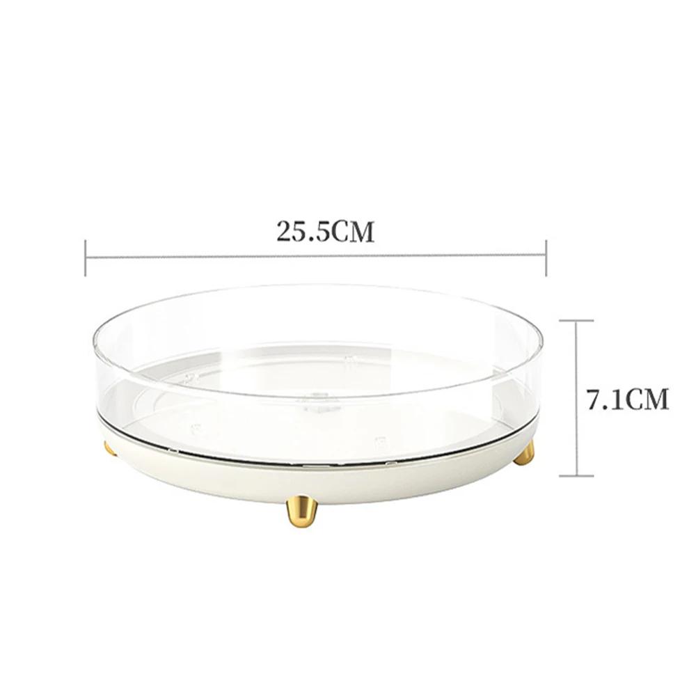 Вращающийся на 360 градусов поднос, кухонные контейнеры для хранения баночек для специй, поднос для закусок, ящик для хранения в ванной комнате, нескользящий органайзер для косметики