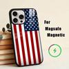 Чехол для телефона с американским флагом для iPhone 17, 16, 15, 14, 13, 12, 11 Plus, Pro, магнитный, для беспроводной зарядки Magsafe