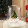 Christmas Thick Transparent Water Cup - Double-layer Vintage Glassware Christmas Water-saving Cup - Suitable For Home, , And As A Gift