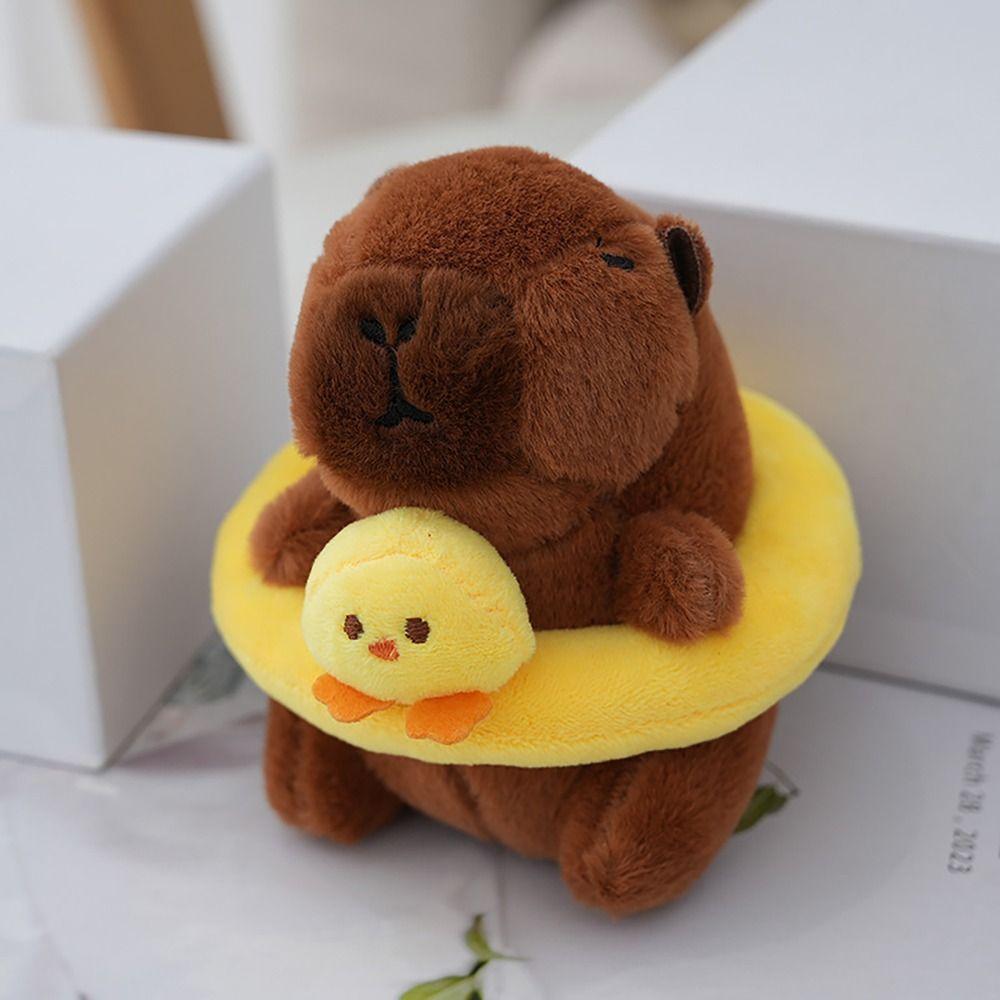 Cute Toy Plush Capybara Keychain Swimming Ring Capybara Headgear Capybara Doll for Birthday Gift