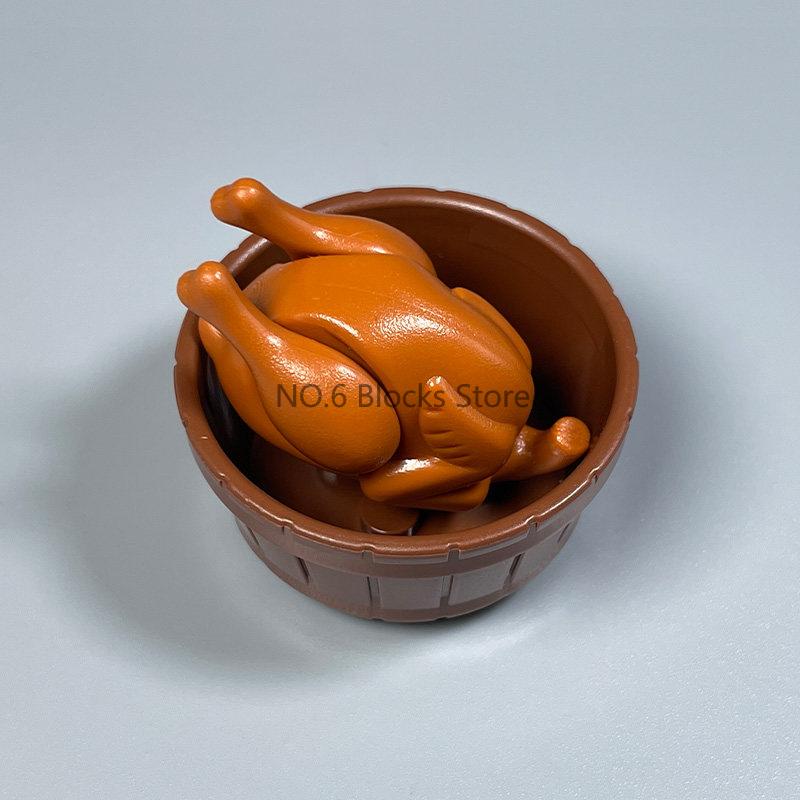 Конструктор MOC Городская сцена Блоки Строительные Блоки Еда Аксессуары Овощи Фрукты Тележка для покупок Бутылка вина Игрушка