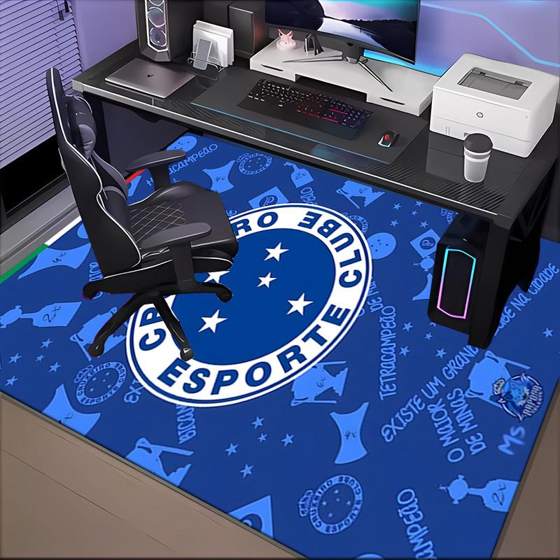 Cru-zeiro Esporte Club Crest Printed Office Carpet Chair Cushion Entryway Rug, Rugs for Living Room, Bedroom Christmas gifts