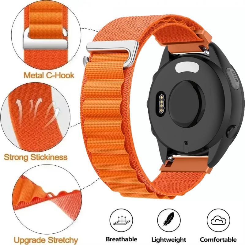 22 мм 20 мм Альпийский ремешок для Garmin Forerunner 265 165 55 965 Нейлоновый браслет Наручный ремешок Garmin Vivomove Trend/Venu 3/Active 5