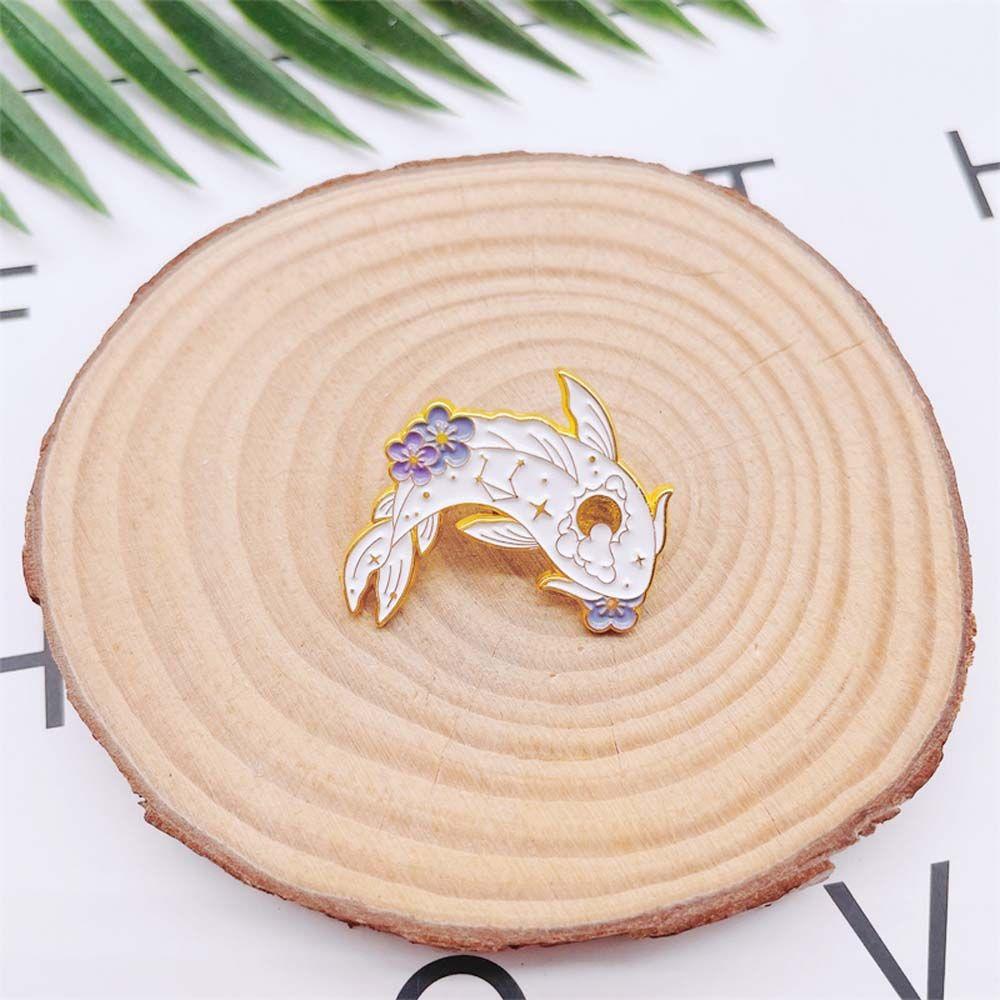 Брошь Рыбка удачи на лацкане Ювелирные изделия Аксессуары Брошь на лацкане Броши с рыбками кои Эмалевая булавка Броши