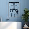 Whimsical Face Line Art Metal Wall Sculpture – Funny Thanksgiving Bathroom Decor, Minimalist Accent
