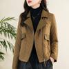 Velvet and Thickened Coat for Women's Short Autumn and Winter New Small Figure Lingge Cotton Coat Cotton Coat, Age Reducing Small Cotton Coat