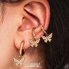 Oumika Позолоченные серьги-бабочки с бриллиантами для женщин