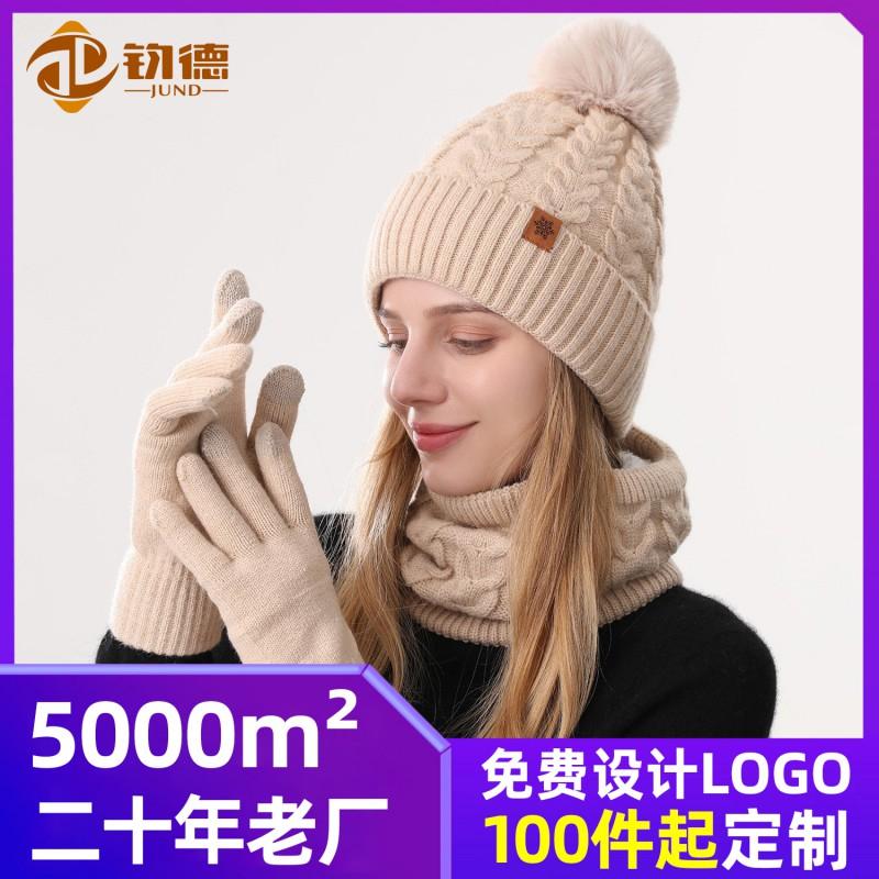 Womens Winter Alpaca Wool Knit Hat Gloves Scarf Set Warm 3-Piece Accessory Cold Weather Outdoor Commute
