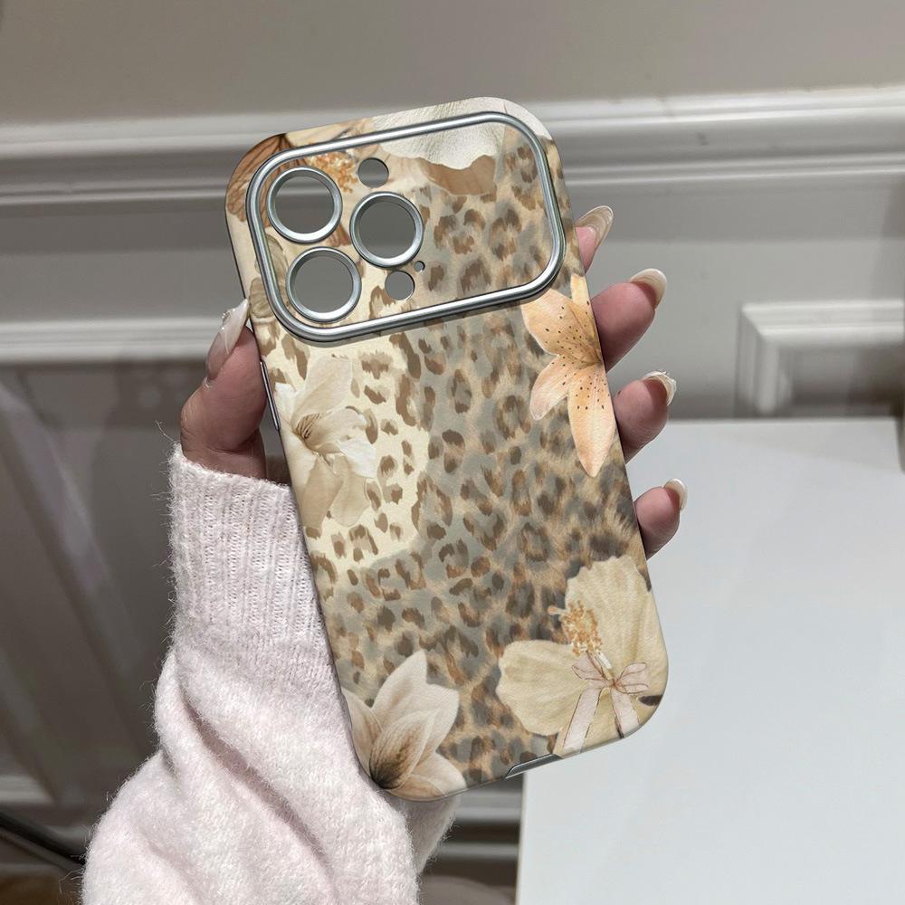 Ретро чехол для телефона с цветочным принтом и леопардовым узором для iPhone17Proins wind Apple 16 взрывной чехол