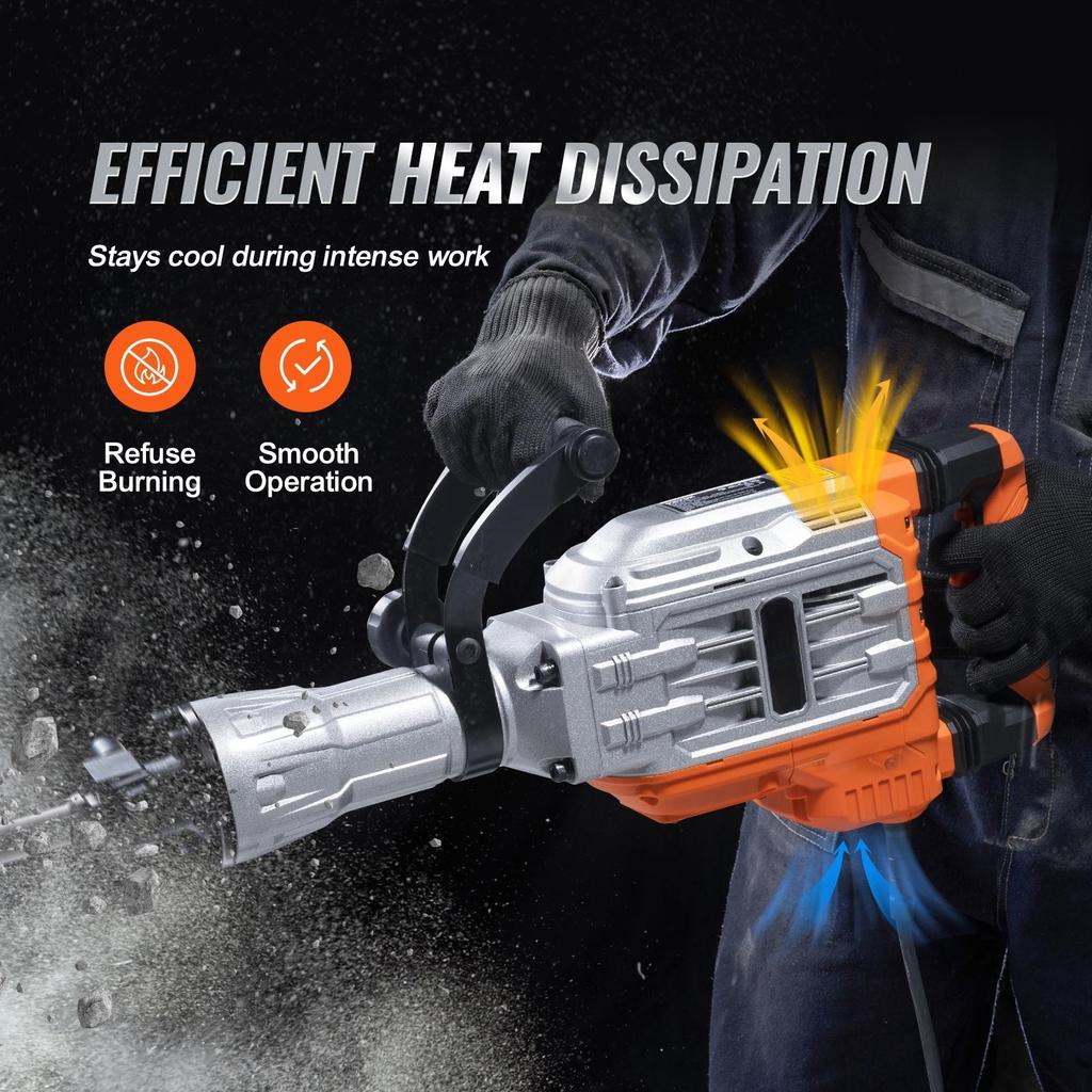 SucceBuy Отбойный молоток 1500 Вт/2200 Вт/3500 Вт Отбойный молоток Бетонолом Сверхмощный Электрический отбойный молоток 2/4 шт. Зубило