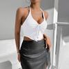 Новый летний повседневный темпераментный облегающий сексуальный жилет футболка без рукавов подтяжки универсальный топ без бретелек для женщин