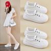 Новые летние белые туфли для студенток, сетчатые дышащие, увеличивающие рост, повседневные туфли
