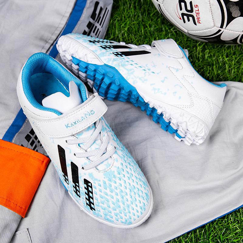 Children's Football Shoes Teens Boys Girls Students Kids TF Shredded Nails Velcro Training
