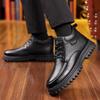 Модные брендовые мужские короткие ботинки из натуральной кожи, зимняя хлопковая обувь, мужские ботильоны, плюшевые, морозостойкие деловые ботинки
