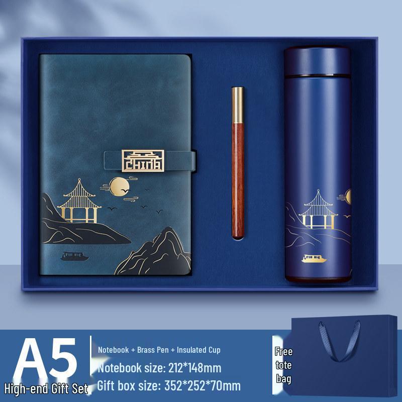 Forbidden City Cultural Notebook & Thermos Gift Set with Custom Logo Pen