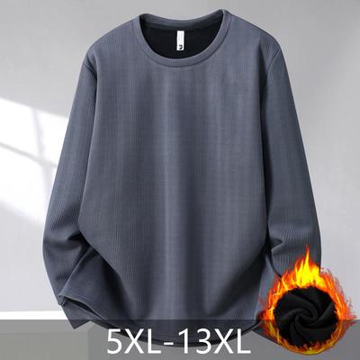 Мода больших размеров 5XL-13XL Осень Зима Оверсайз Толстовки для мужчин Одежда Толстые Теплые на флисовой подкладке Топы с длинным рукавом Повседневные мужские пуловеры
