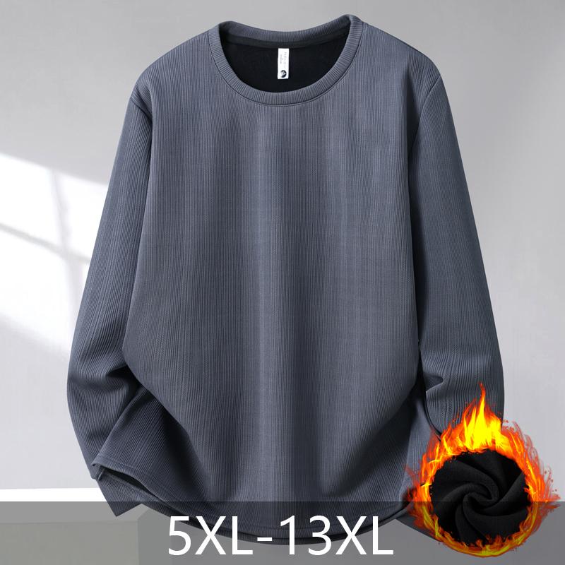Мода больших размеров 5XL-13XL Осень Зима Оверсайз Толстовки для мужчин Одежда Толстые Теплые на флисовой подкладке Топы с длинным рукавом Повседневные мужские пуловеры