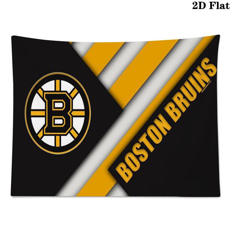 Boston Bruins Logo Wall Tapestry Aesthetic Wall Hanging Printed Fabric Blanket Decorative Tapestries for Bedroom Living Room Home Decor