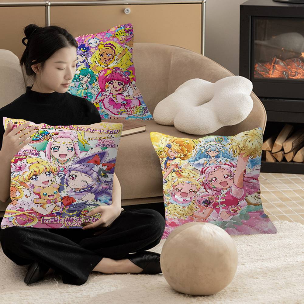 Аниме Наволочки для подушек Precure Мультяшные Декоративные на диван для дома Двусторонняя печать Короткий плюш Милый чехол для подушки