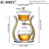 BORREY новый чайный сервиз, стеклянный автоматический ленивый чайный сервиз, магнитный вращающийся термостойкий чайник кунг-фу, хрустальный стеклянный дымчато-серый чайник