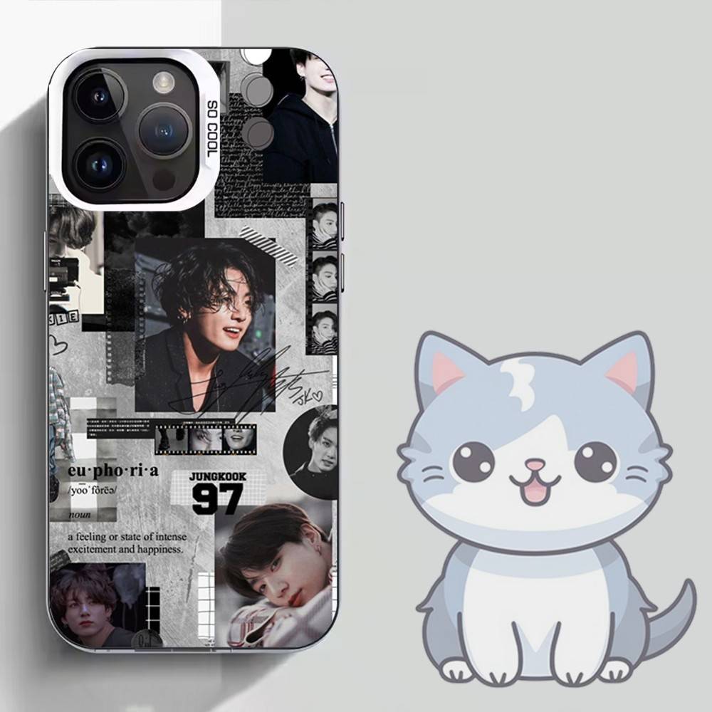 Чехол для телефона Kpop J-JungkookS для iPhone 16,15,14,13,12,11,Mini,Pro,SE,MAX Белый Матовый Ударопрочный Чехол