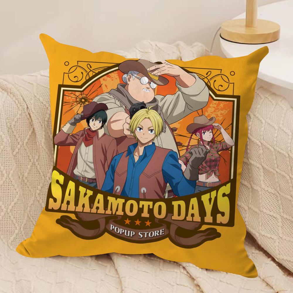 Аниме S-Sakamoto Days Наволочка Мягкая Плюшевая Двусторонняя Наволочка Уютный Чехол для Подушки на Диван Домашний Подарок для Гостиной