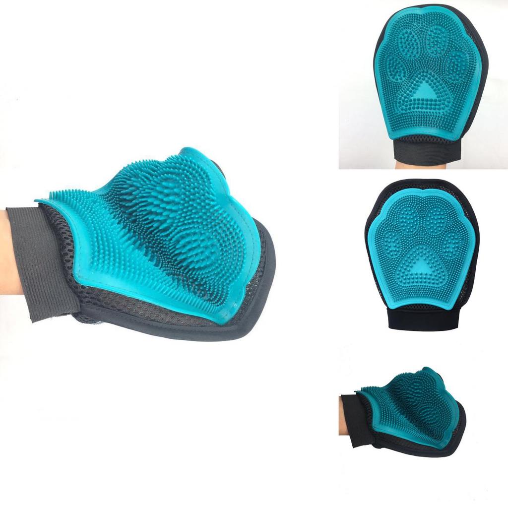 Dog And Cat Grooming Massage Glove With Rubber Doublesides For Shedding And Cleaning