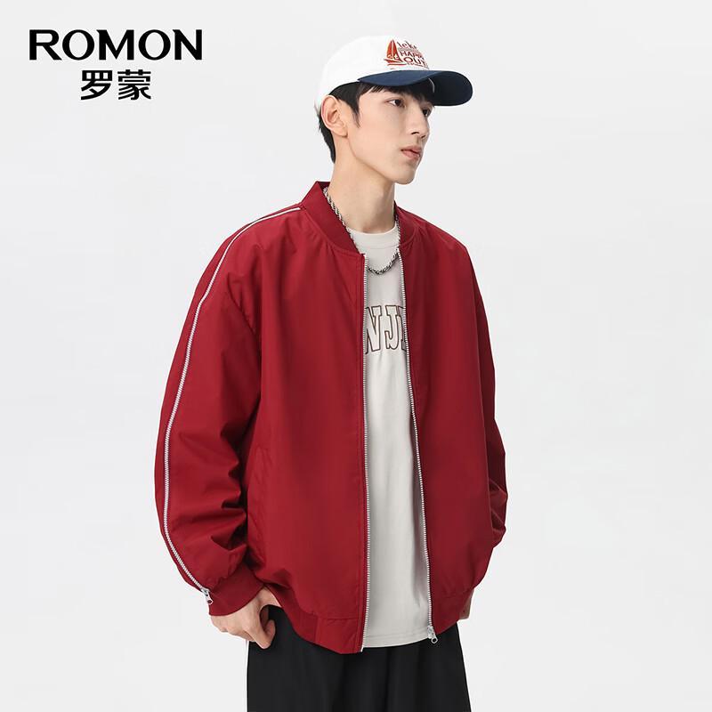Romon Unisex Loose Fit Casual Baseball Jacket