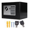 Mini Home Safe Deposit Lock Box with Keypad Keys Stainless Steel Household Security Saving Pot