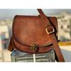 Genuine Brown Leather Messenger Shoulder Cross Body Bag Womens Vintage