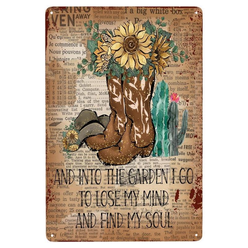Металлическая жестяная табличка Сад Красивые цветы Винтажная жестяная табличка Цветок Лаванда Металлическая настенная панель Ретро Арт Декорация для дома Кафе Бар