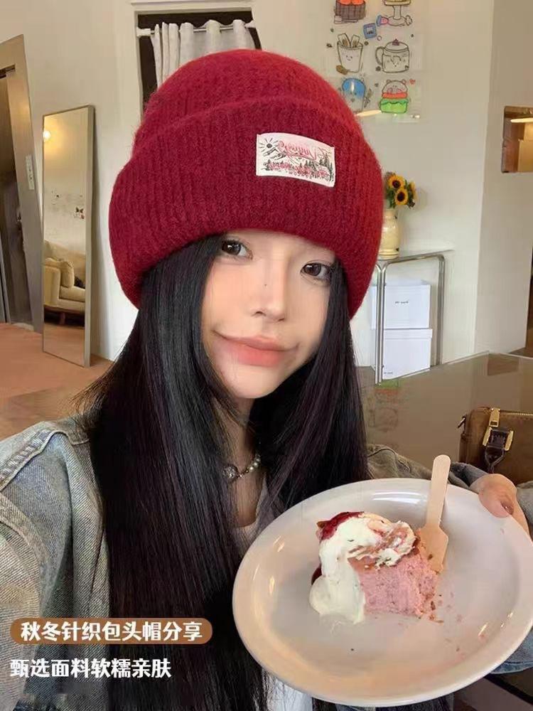 Big head circumference knitted hat for men and women, warm and cold in autumn and winter, couple ear protection wool hat, small face, ski cold hat tid