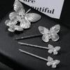 Fashion Gold Sliver Metal Butterfly Barrette Wedding Bride Hair Styling Clip Exquisite Bangs Hairpin Headwear Accessories