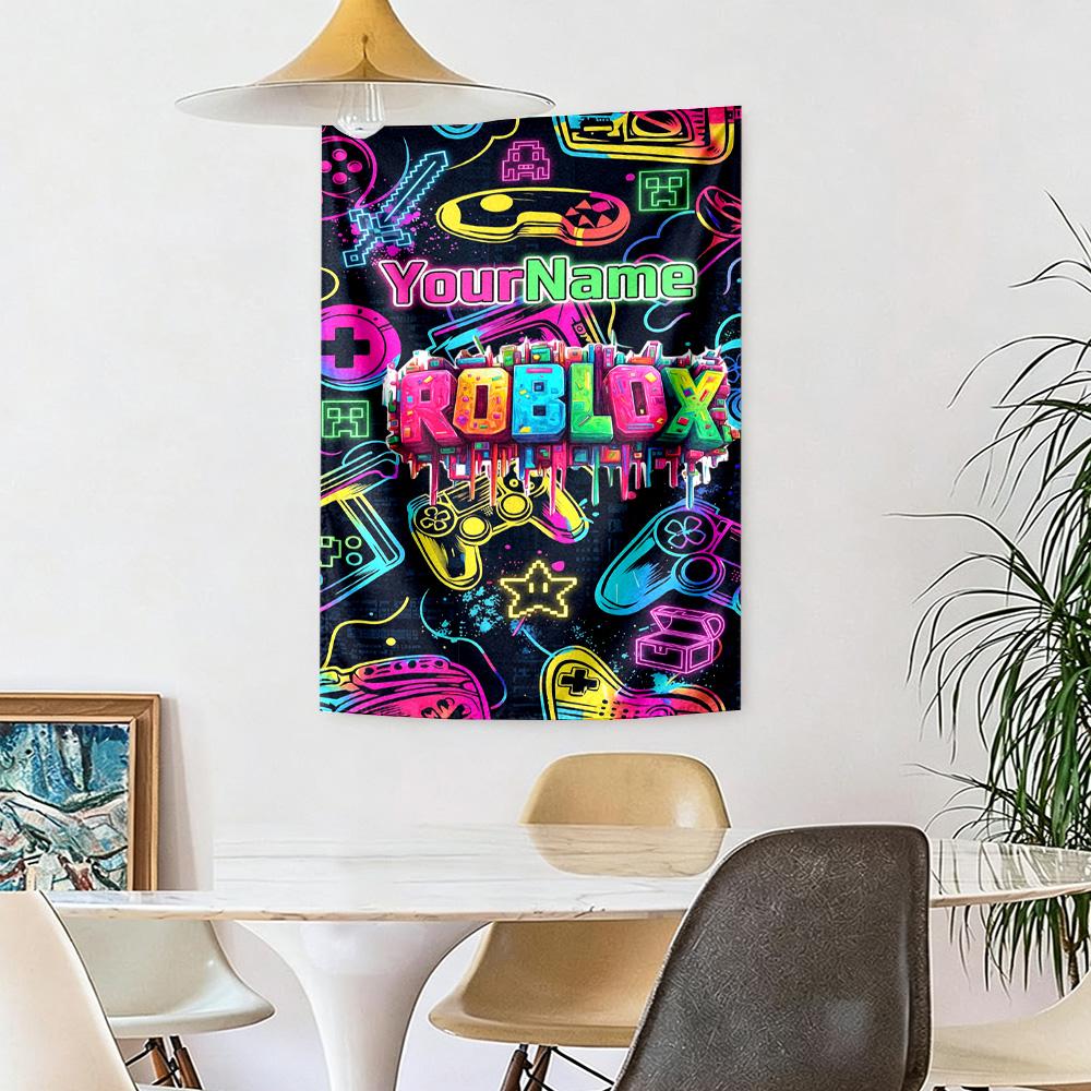 Roblox Custom Your Name Wall Decor Tapestry Art For Pet Memorial Birthdaywedding Party Backdrop Family Gift
